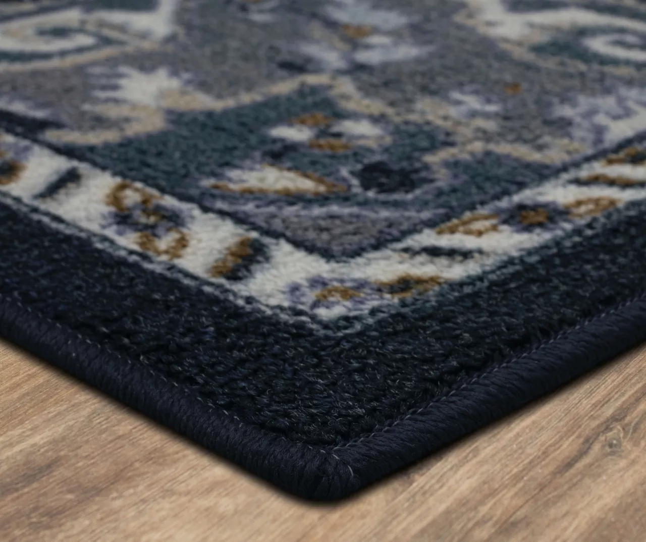 Tethys Navy & Charcoal Ornamental Area Rug, (2' X 8') 2 Tethys Navy & Charcoal Ornamental Area Rug, (2' X 8') - Image 2