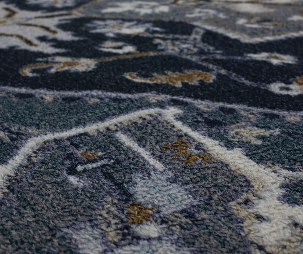 Tethys Navy & Charcoal Ornamental Area Rug, (2' X 8') 6 Tethys Navy & Charcoal Ornamental Area Rug, (2' X 8') - Image 6