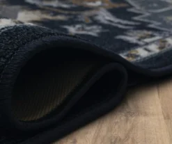 Tethys Navy & Charcoal Ornamental Area Rug, (2' X 8') 15 Tethys Navy & Charcoal Ornamental Area Rug, (2' X 8') -Carpet Promotion 810601111 A8 5