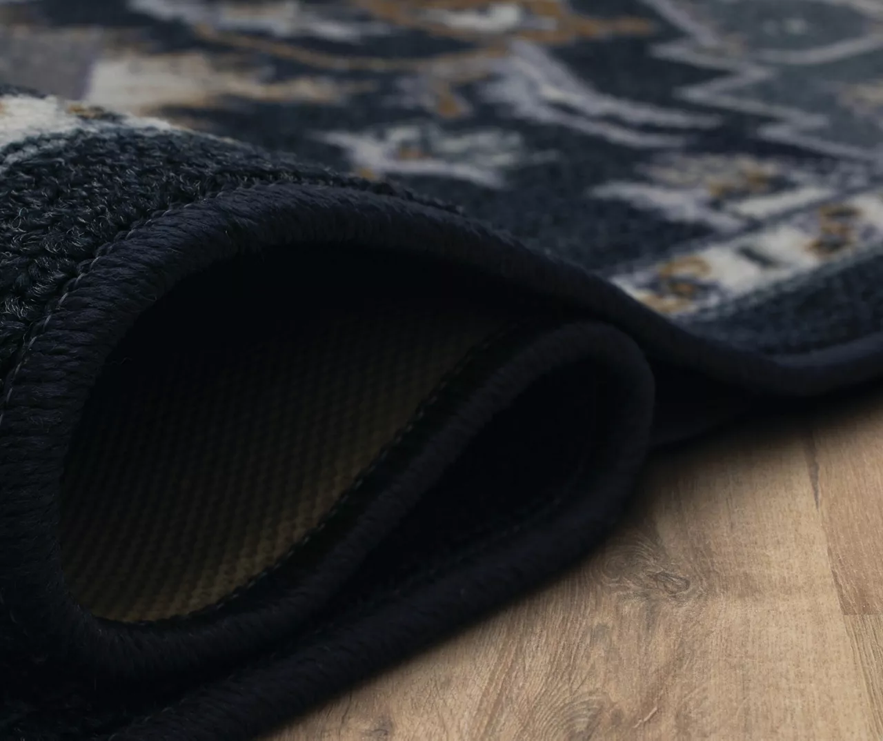 Tethys Navy & Charcoal Ornamental Area Rug, (2' X 8') 8 Tethys Navy & Charcoal Ornamental Area Rug, (2' X 8') - Image 8