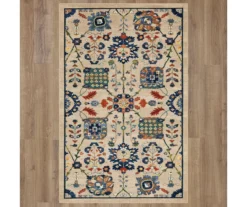 Queensbury Beige & Navy Ornamental Floral Area Rug, (5' X 8') -Carpet Promotion 810601122 A0 2