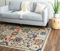 Queensbury Beige & Navy Ornamental Floral Area Rug, (5' X 8') -Carpet Promotion 810601122 A0 4