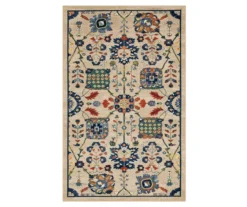 Mohawk Queensbury Beige & Navy Ornamental Floral Area Rug -Carpet Promotion 810601123 A0 1 1