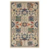 Queensbury Beige & Navy Ornamental Floral Area Rug, (6' X 9')