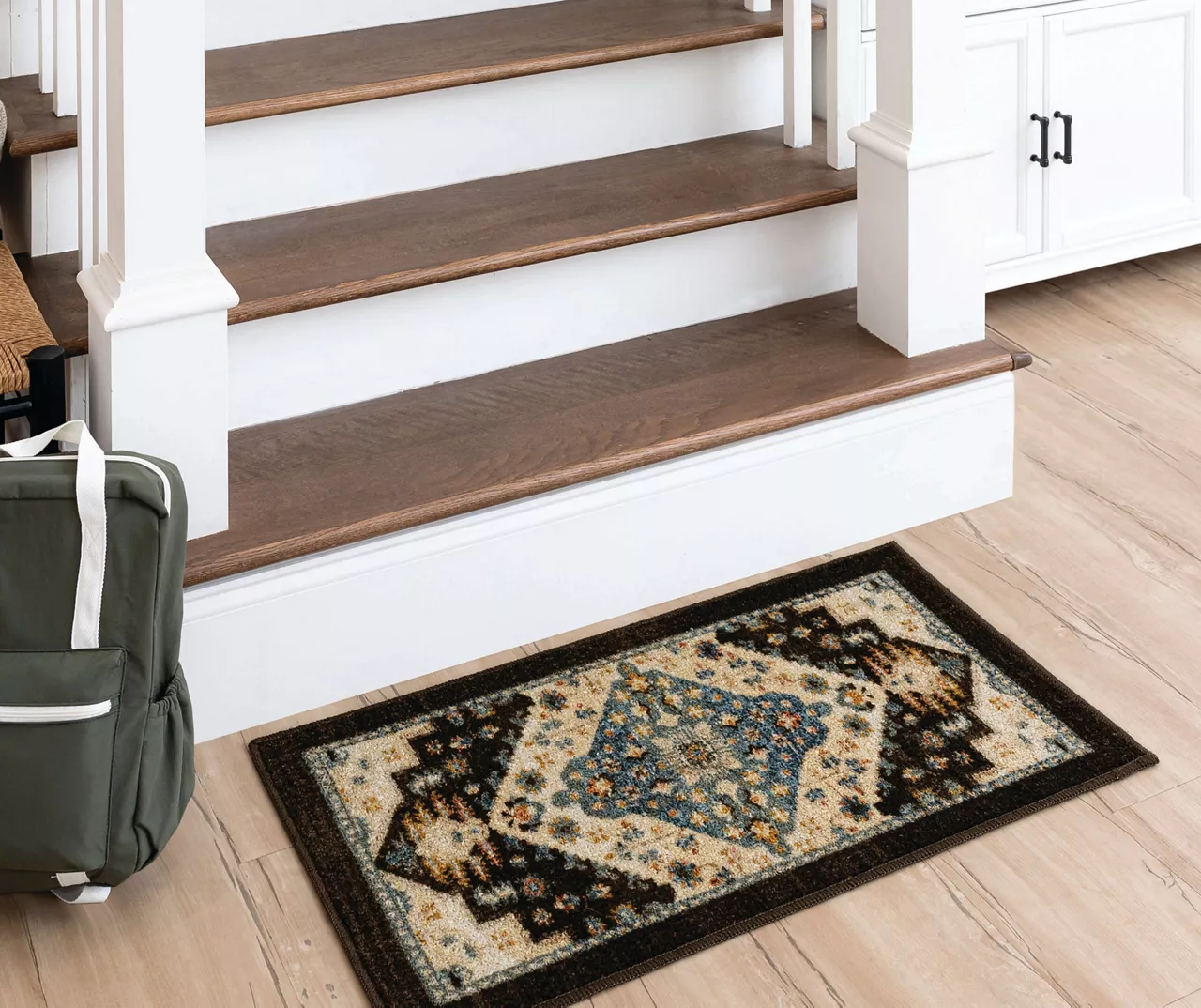 Akron Brown & Beige Geometric Area Rug, (6' X 9') 6 Akron Brown & Beige Geometric Area Rug, (6' X 9') - Image 6