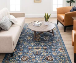 Bay Hill Navy & Brown Floral Area Rug, (5' X 8') -Carpet Promotion 810601132 A0 3