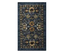 Bay Hill Navy & Brown Floral Area Rug, (6' X 9')