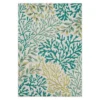 Coastal Cove Teal & Green Coral Pattern Outdoor Area Rug, (4' X 5.5')