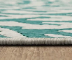 Coastal Cove Teal & Green Coral Pattern Outdoor Area Rug, (4' X 5.5') 12 Coastal Cove Teal & Green Coral Pattern Outdoor Area Rug, (4' X 5.5') -Carpet Promotion 810601135 A8 4
