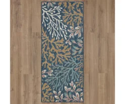 Coastal Cove Blue & Brown Coral Pattern Outdoor Area Rug, (2.5' X 6') 11 Coastal Cove Blue & Brown Coral Pattern Outdoor Area Rug, (2.5' X 6') -Carpet Promotion 810601142 A0 2