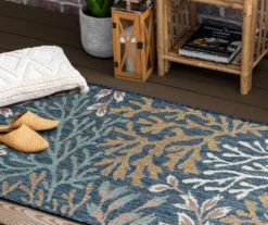 Coastal Cove Blue & Brown Coral Pattern Outdoor Area Rug, (2.5' X 6') 15 Coastal Cove Blue & Brown Coral Pattern Outdoor Area Rug, (2.5' X 6') -Carpet Promotion 810601142 A0 4
