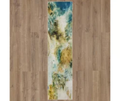 Shoreline Water Blue & Brown Abstract Area Rug, (2.5' X 6') -Carpet Promotion 810601147 A0 2