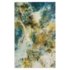 Shoreline Water Blue & Brown Abstract Area Rug, (5' X 8')