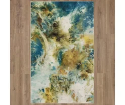 Shoreline Water Blue & Brown Abstract Area Rug, (5' X 8') -Carpet Promotion 810601151 A0 2