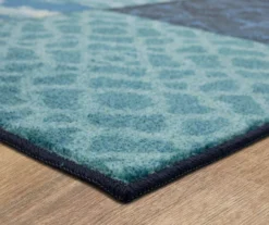 Beachscape Navy & Blue Patchwork Area Rug, (5' X 8') -Carpet Promotion 810601157 A8 1