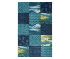 Beachscape Navy & Blue Patchwork Area Rug, (8' X 10')