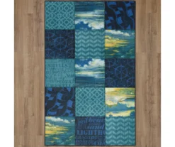 Beachscape Navy & Blue Patchwork Area Rug, (8' X 10') 12 Beachscape Navy & Blue Patchwork Area Rug, (8' X 10') -Carpet Promotion 810601158 A0 2