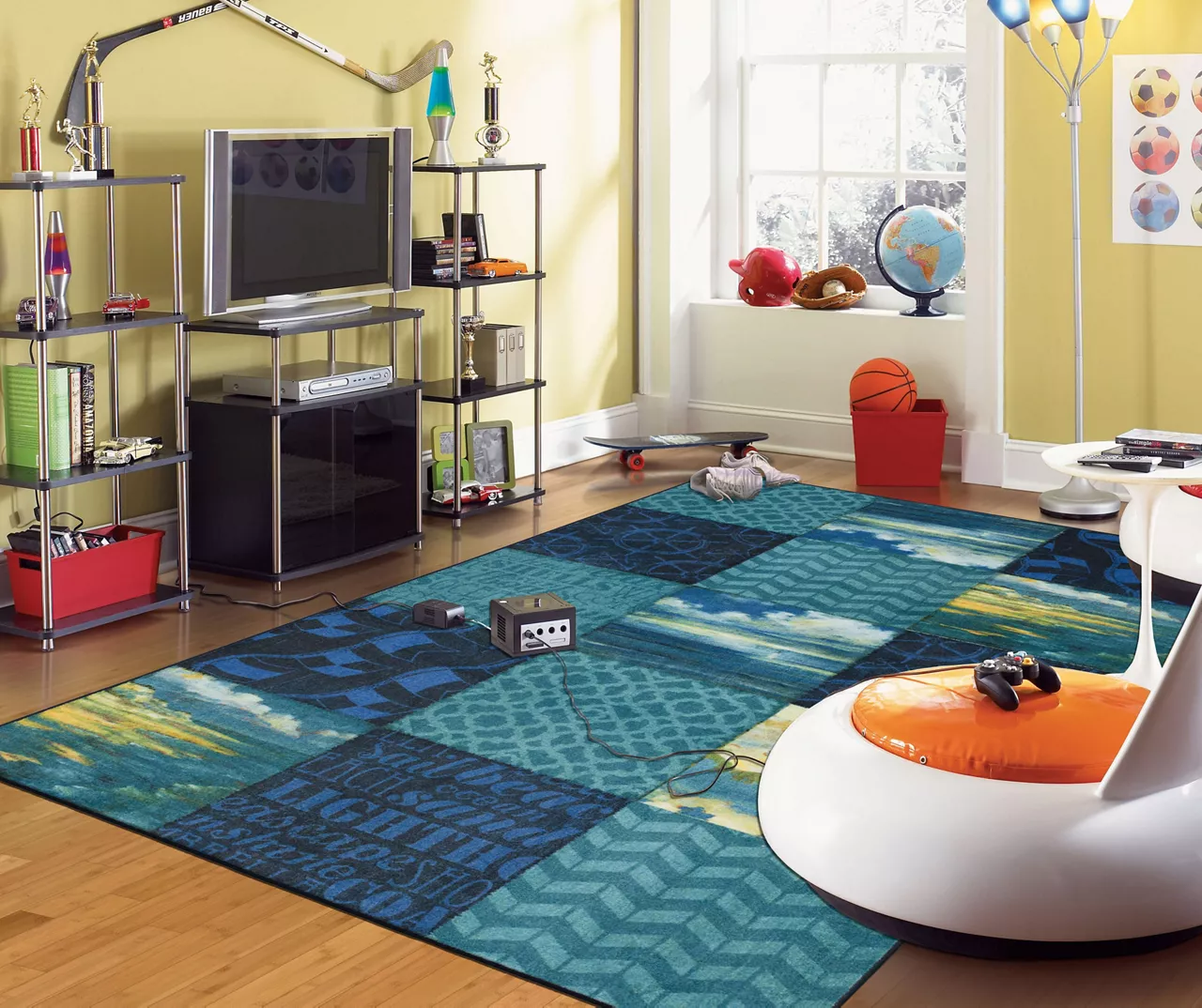 Beachscape Navy & Blue Patchwork Area Rug, (8' X 10') 8 Beachscape Navy & Blue Patchwork Area Rug, (8' X 10') - Image 8