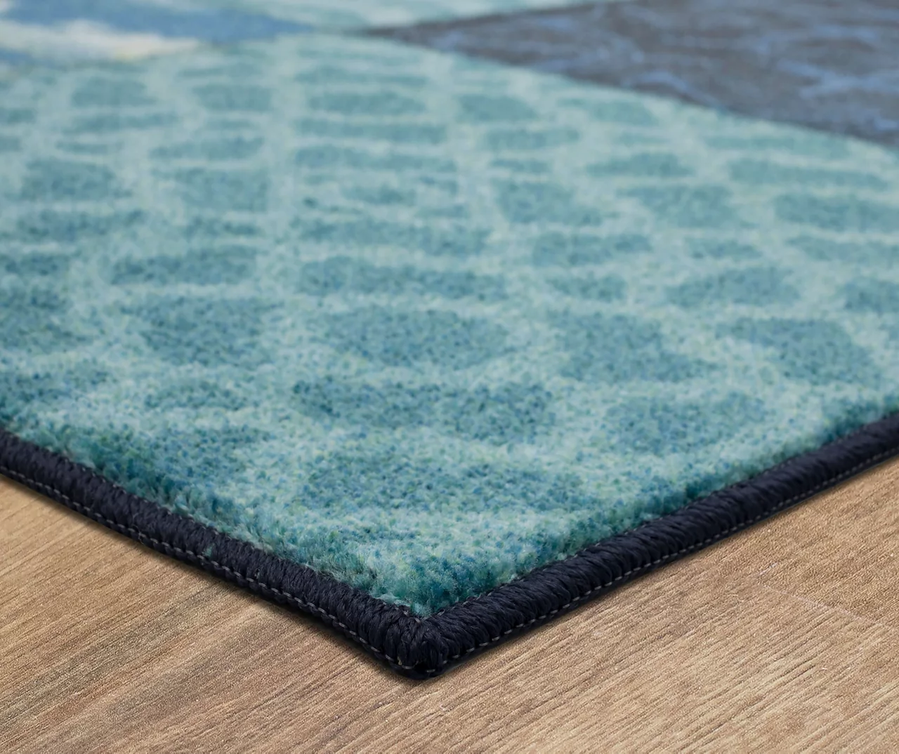 Beachscape Navy & Blue Patchwork Area Rug, (8' X 10') 2 Beachscape Navy & Blue Patchwork Area Rug, (8' X 10') - Image 2