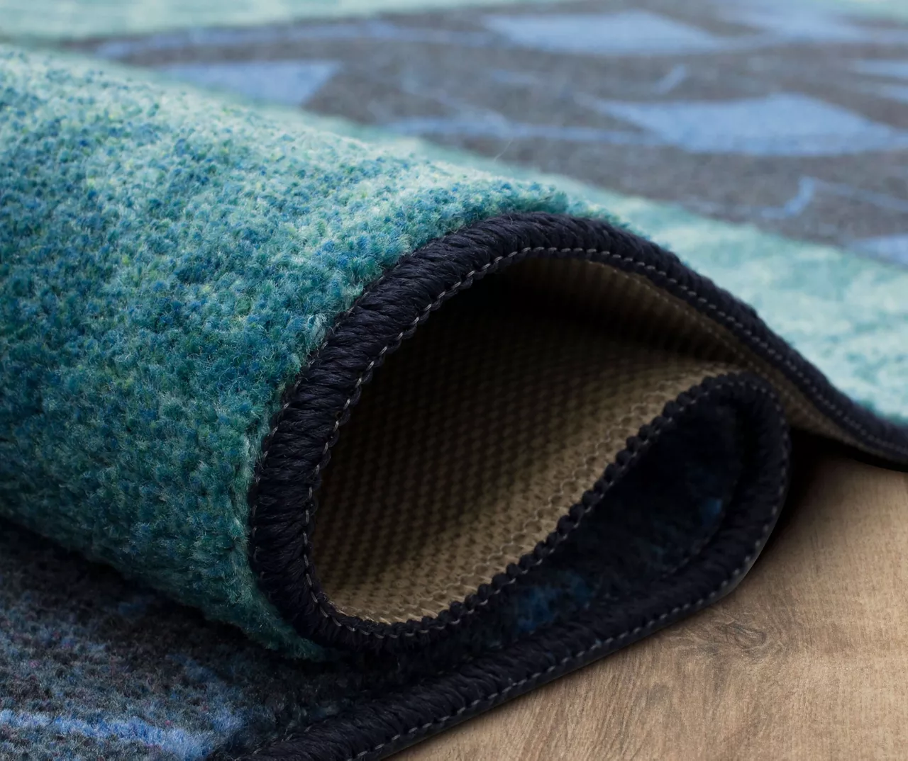 Beachscape Navy & Blue Patchwork Area Rug, (8' X 10') 9 Beachscape Navy & Blue Patchwork Area Rug, (8' X 10') - Image 9