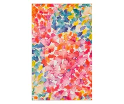 Sunwashed Dream Pink & Blue Watercolor Area Rug, (5' X 8')