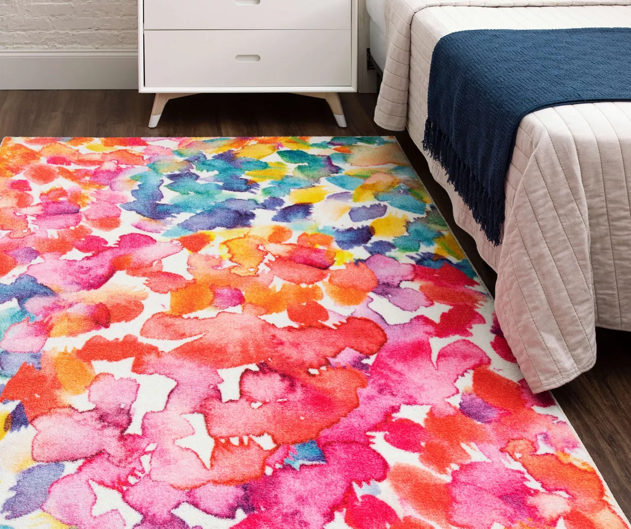 Sunwashed Dream Pink & Blue Watercolor Area Rug, (5' X 8') 7 Sunwashed Dream Pink & Blue Watercolor Area Rug, (5' X 8') - Image 7