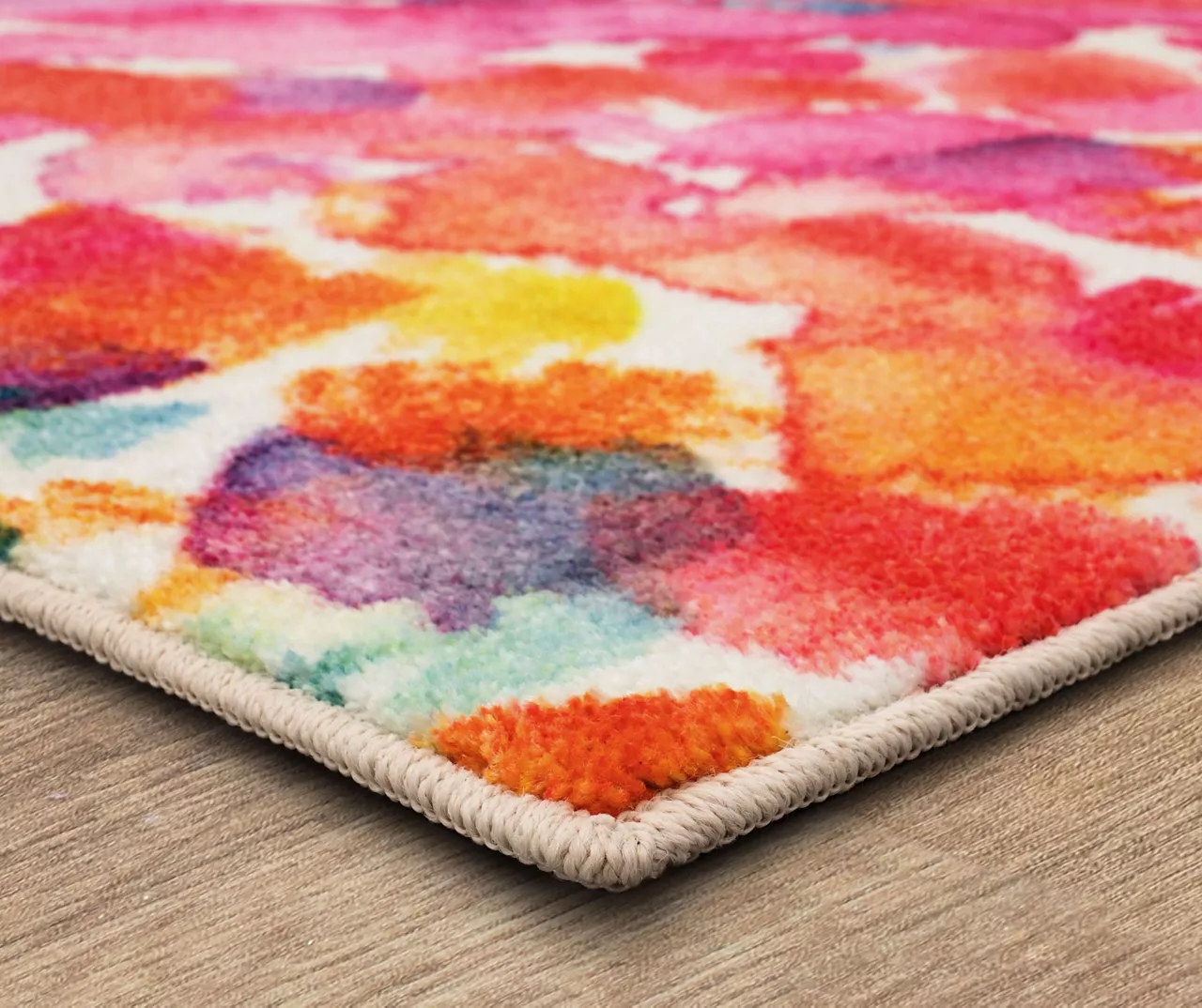 Sunwashed Dream Pink & Blue Watercolor Area Rug, (5' X 8') 2 Sunwashed Dream Pink & Blue Watercolor Area Rug, (5' X 8') - Image 2