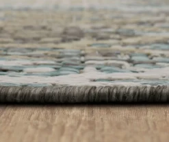 Paradise Grove Light Gray & Turquoise Arabesque Outdoor Area Rug, (8' X 10') -Carpet Promotion 810601166 A8 4