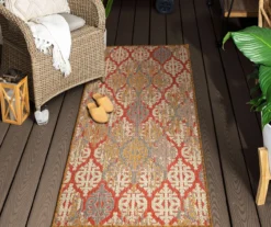 Paradise Grove Rust & Gray Arabesque Outdoor Area Rug, (2.5' X 6') 16 Paradise Grove Rust & Gray Arabesque Outdoor Area Rug, (2.5' X 6') -Carpet Promotion 810601167 A0 4