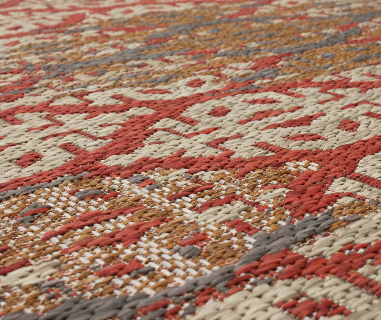 Paradise Grove Rust & Gray Arabesque Outdoor Area Rug, (2.5' X 6') 6 Paradise Grove Rust & Gray Arabesque Outdoor Area Rug, (2.5' X 6') - Image 6