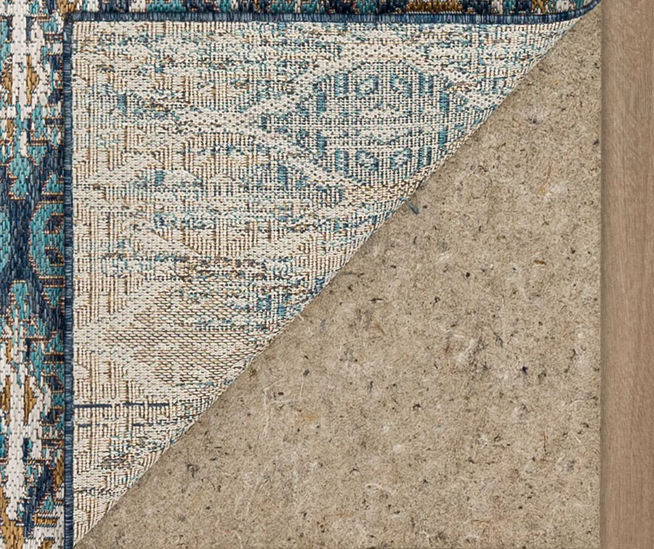 Paradise Grove Blue & Brown Arabesque Outdoor Area Rug, (8' X 10') 3 Paradise Grove Blue & Brown Arabesque Outdoor Area Rug, (8' X 10') - Image 3