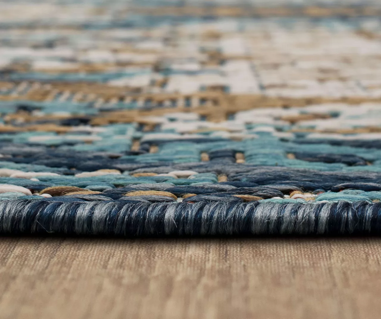 Paradise Grove Blue & Brown Arabesque Outdoor Area Rug, (8' X 10') 6 Paradise Grove Blue & Brown Arabesque Outdoor Area Rug, (8' X 10') - Image 6