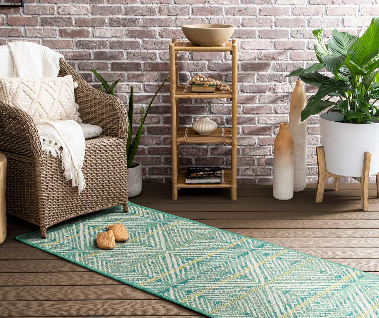 Mohawk Home Poolside Diamond Teal Area Rug 9 Mohawk Home Poolside Diamond Teal Area Rug - Image 9