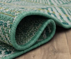 Poolside Diamond Teal & Green Outdoor Area Rug, (2.5' X 6') -Carpet Promotion 810601175 A8 5