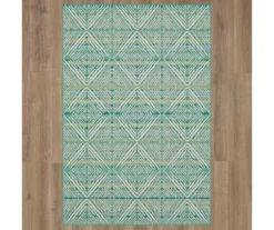 Poolside Diamond Teal & Green Outdoor Area Rug, (8' X 10') 9 Poolside Diamond Teal & Green Outdoor Area Rug, (8' X 10') -Carpet Promotion 810601178 A0 2