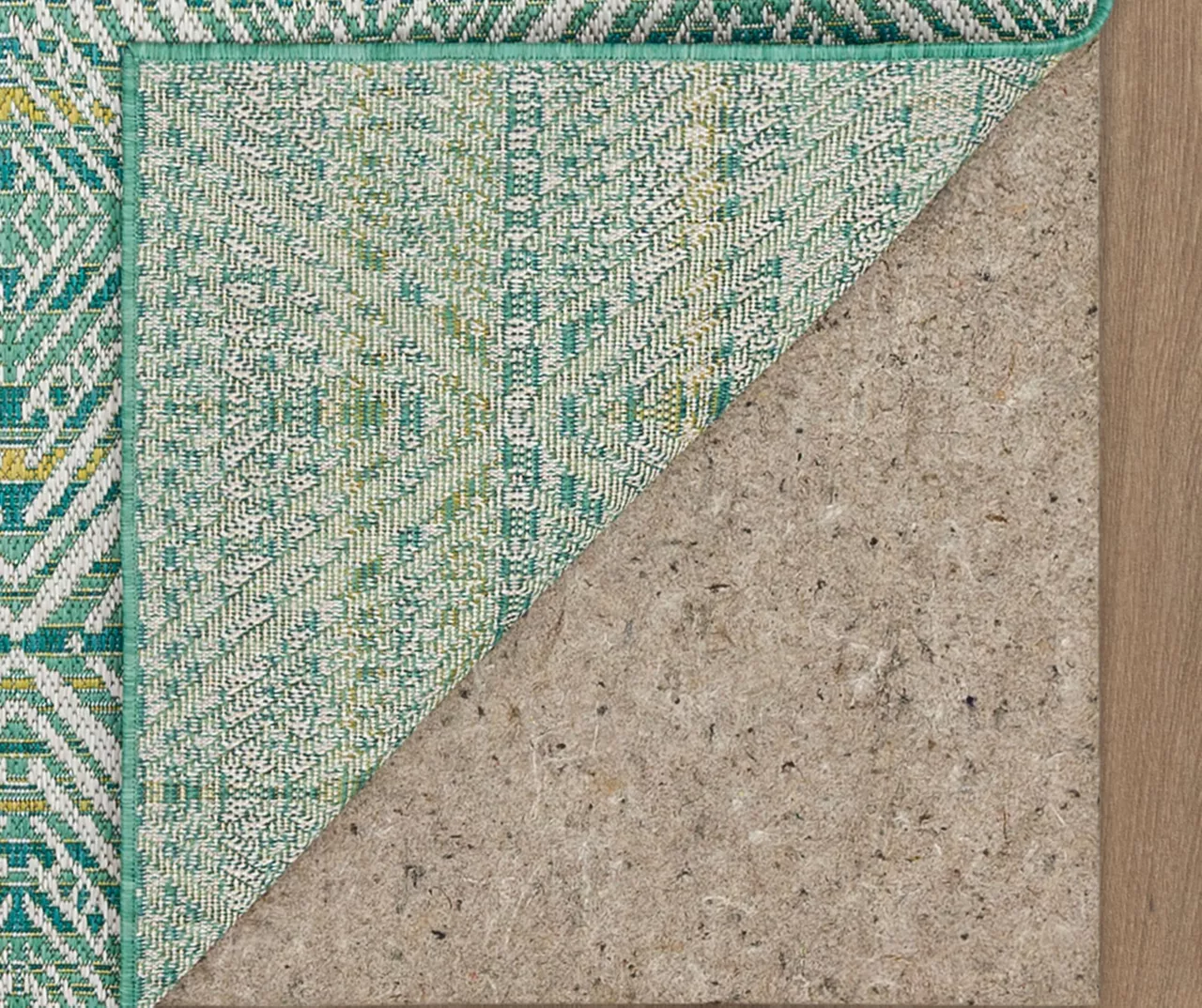 Poolside Diamond Teal & Green Outdoor Area Rug, (8' X 10') 4 Poolside Diamond Teal & Green Outdoor Area Rug, (8' X 10') - Image 4