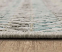 Poolside Diamond Light Gray & Turquoise Outdoor Area Rug, (2.5' X 6') -Carpet Promotion 810601183 A8 4