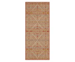 Poolside Diamond Rust & Beige Outdoor Area Rug, (2.5' X 6')