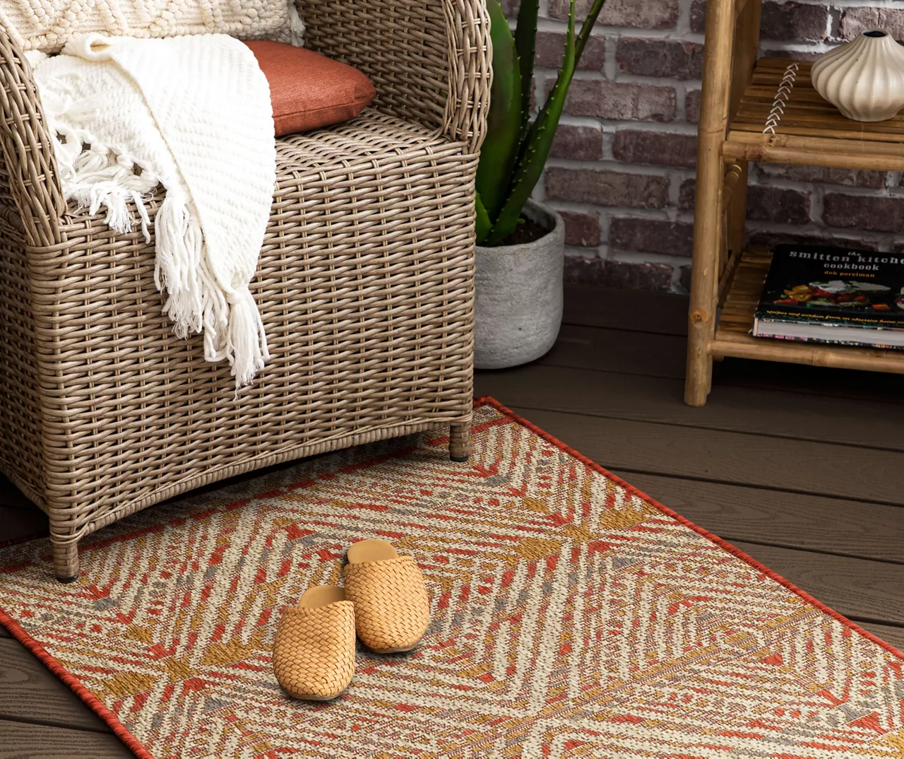 Mohawk Home Poolside Diamond Rust Area Rug 11 Mohawk Home Poolside Diamond Rust Area Rug - Image 11