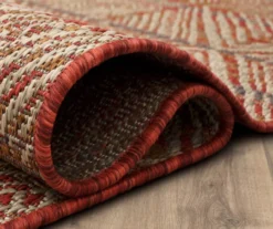 Poolside Diamond Rust & Beige Outdoor Area Rug, (2.5' X 6') -Carpet Promotion 810601187 A8 5