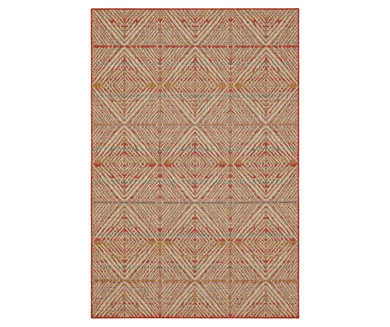 Poolside Diamond Rust & Beige Outdoor Area Rug, (4' X 5.5') 1 Poolside Diamond Rust & Beige Outdoor Area Rug, (4' X 5.5')