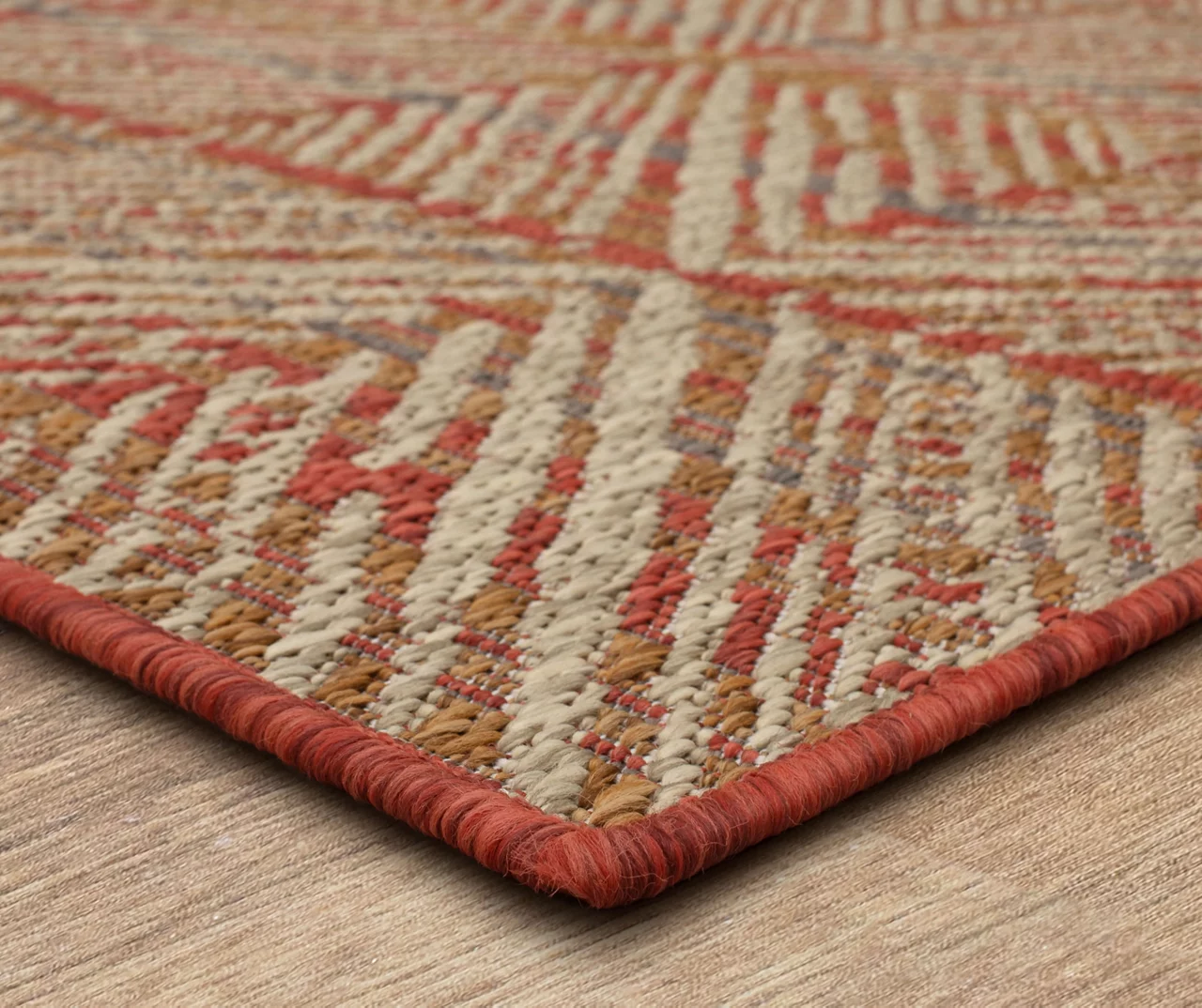 Poolside Diamond Rust & Beige Outdoor Area Rug, (4' X 5.5') 2 Poolside Diamond Rust & Beige Outdoor Area Rug, (4' X 5.5') - Image 2