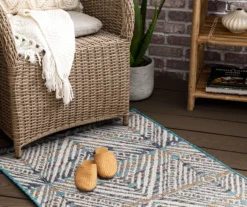 Poolside Diamond Blue & Brown Outdoor Area Rug, (2.5' X 6') 15 Poolside Diamond Blue & Brown Outdoor Area Rug, (2.5' X 6') -Carpet Promotion 810601192 A0 4