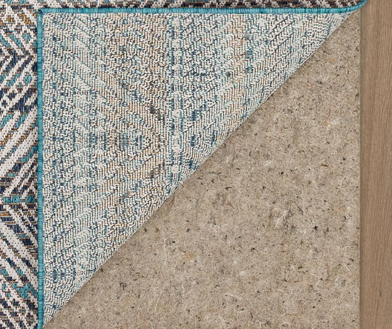 Poolside Diamond Blue & Brown Outdoor Area Rug, (2.5' X 6') 3 Poolside Diamond Blue & Brown Outdoor Area Rug, (2.5' X 6') - Image 3