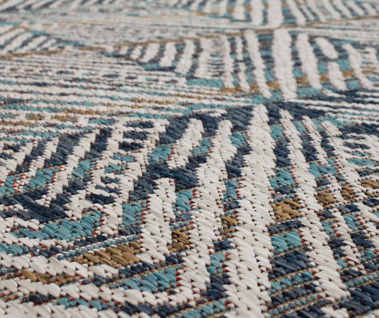 Poolside Diamond Blue & Brown Outdoor Area Rug, (8' X 10') 5 Poolside Diamond Blue & Brown Outdoor Area Rug, (8' X 10') - Image 5