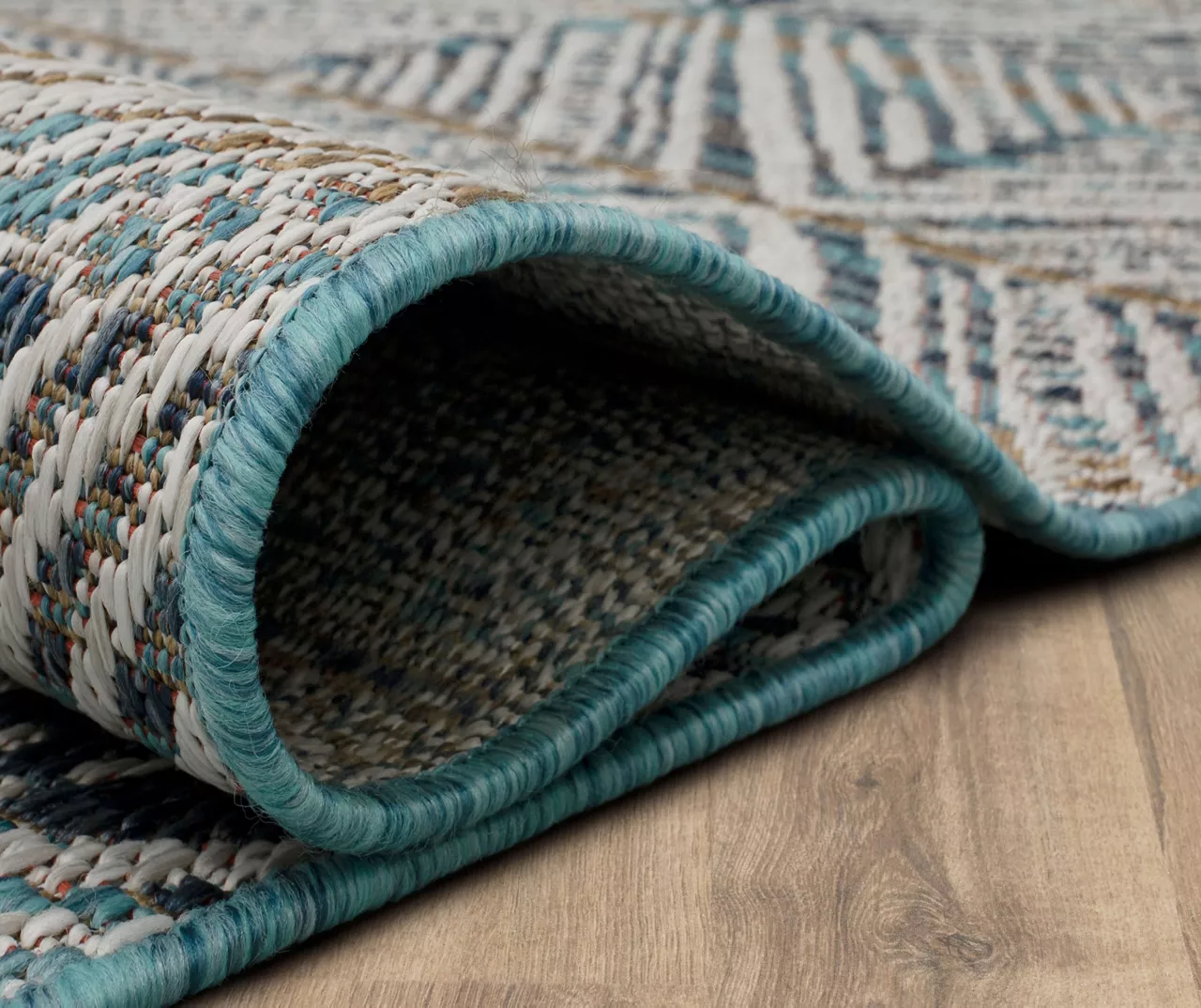 Poolside Diamond Blue & Brown Outdoor Area Rug, (8' X 10') 7 Poolside Diamond Blue & Brown Outdoor Area Rug, (8' X 10') - Image 7