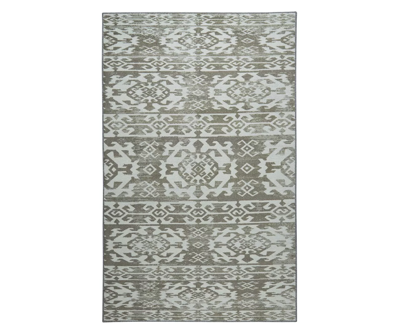 Amya Gray & White Geometric Area Rug, (5' X 8') 1 Amya Gray & White Geometric Area Rug, (5' X 8')