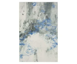 Gold Vein Gray & Blue Abstract Area Rug, (8' X 10')