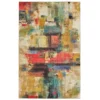 Graphic Canvas Beige & Multi-Color Abstract Area Rug, (5' X 8')