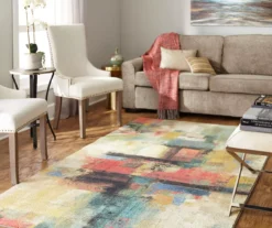Graphic Canvas Beige & Multi-Color Abstract Area Rug, (5' X 8') -Carpet Promotion 810601214 A0 3